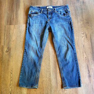 Aeropostale Cropped Jeans Women's Size 9 / 10 Blue Low Rise Medium Wash 6-Pocket